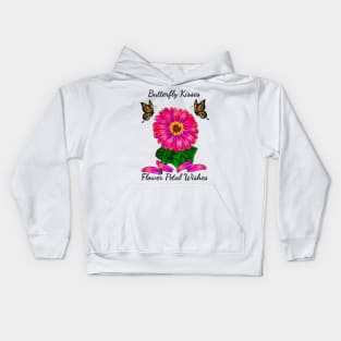 Butterfly Kisses Flower Petal Wishes Pink Gerbera Daisy Kids Hoodie